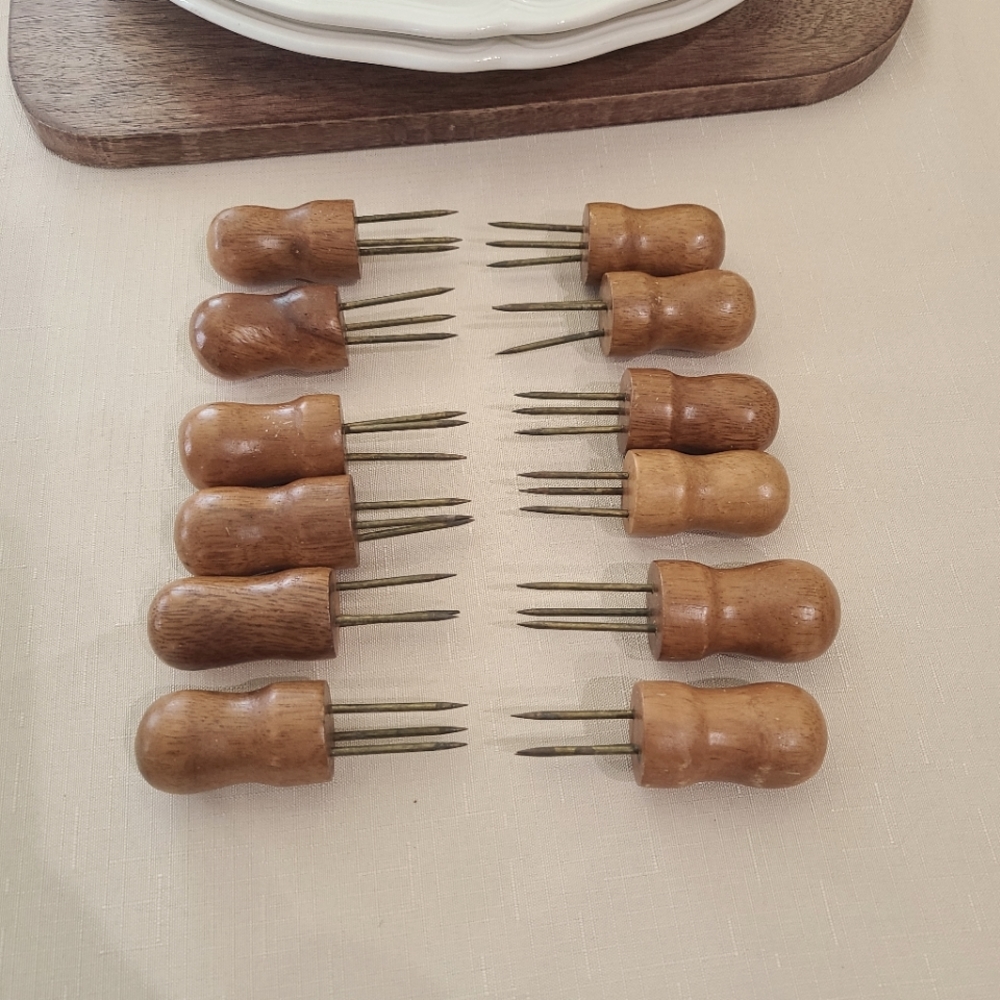 Vintage Wood Corn Cob Holders